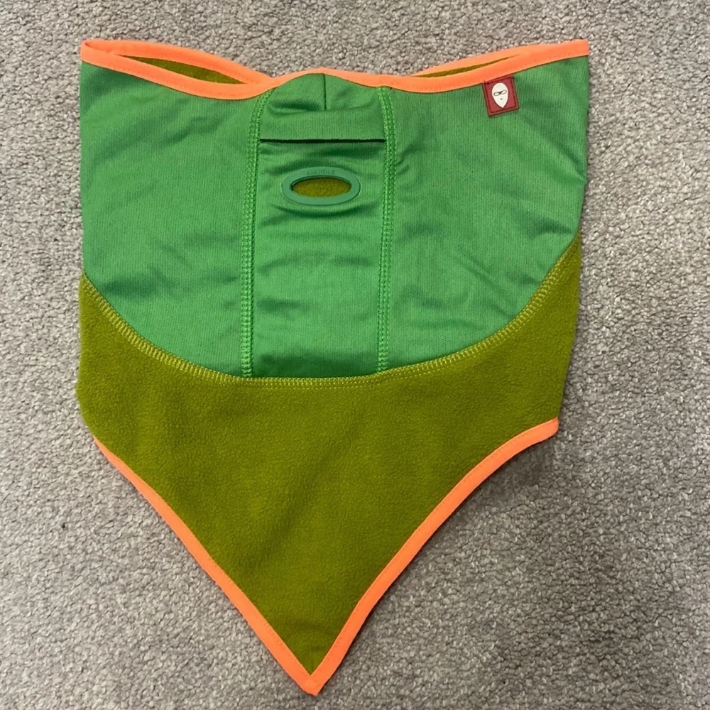 Air Hole Two Tone Green Fleece Mask